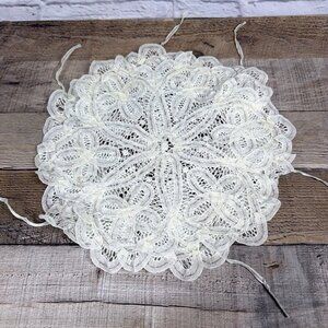 VTG Belgian Princess Lace Bun Warmer 12 Pocket Bread Scone Roll Basket Liner 12"